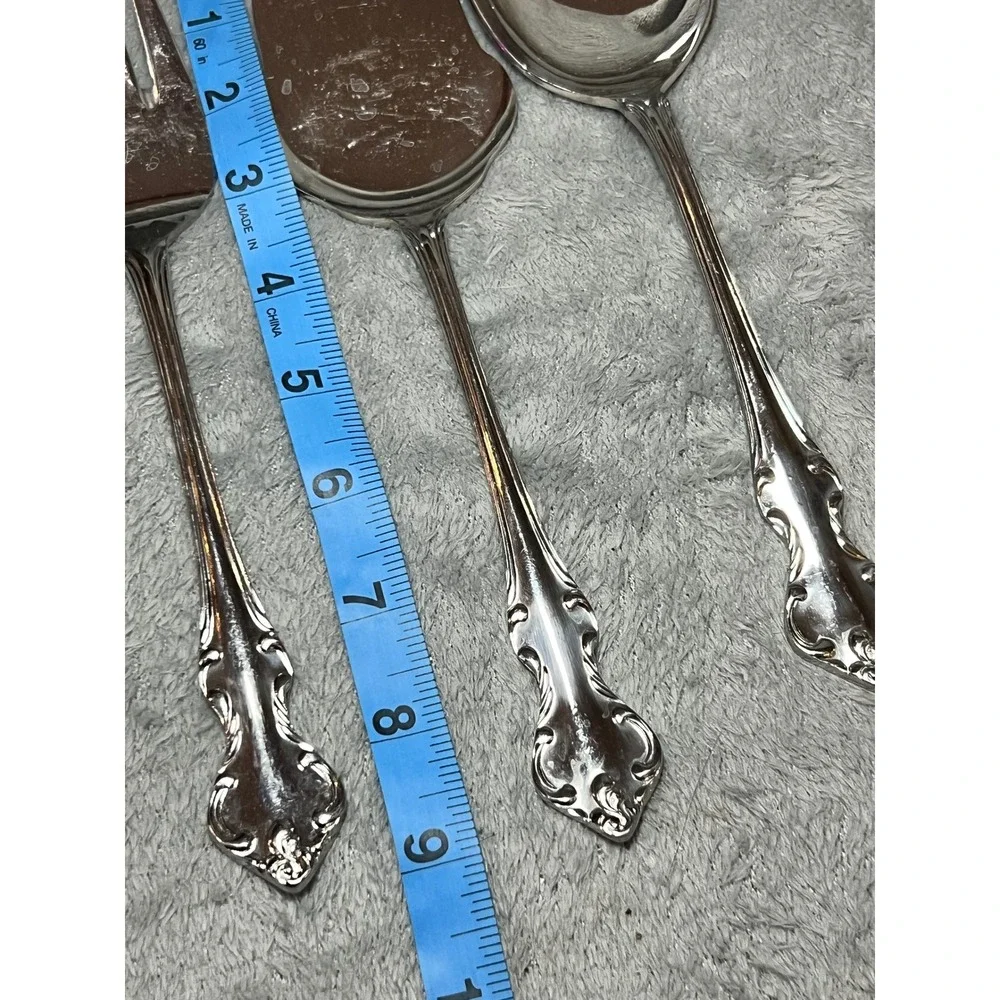 Eldan Japan Rococo Stainless Steel Serving‎ Utensils Set 3 Ornate Floral Vintage